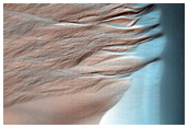 Современное оврагообразование в дюнах кратера Кайзер