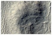 Sinuous Ridges inside Crater in Aeolis Dorsa