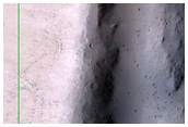 North Mid-Latitude Crater and Wind Streak
