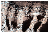 Bedrock in a Trough in Asimov Crater