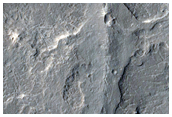 Curved and Branching Ridge in CTX Image 