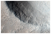 Small Crater and Lava Flows on Olympus Mons