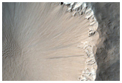 Crater with Thin Ejecta in Lucus Planum Region