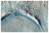 Crater with Ejecta Lower Than Surroundings in Utopia Planitia