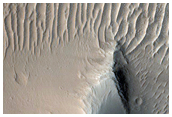Terraced Landform in Valley in Lycus Sulci