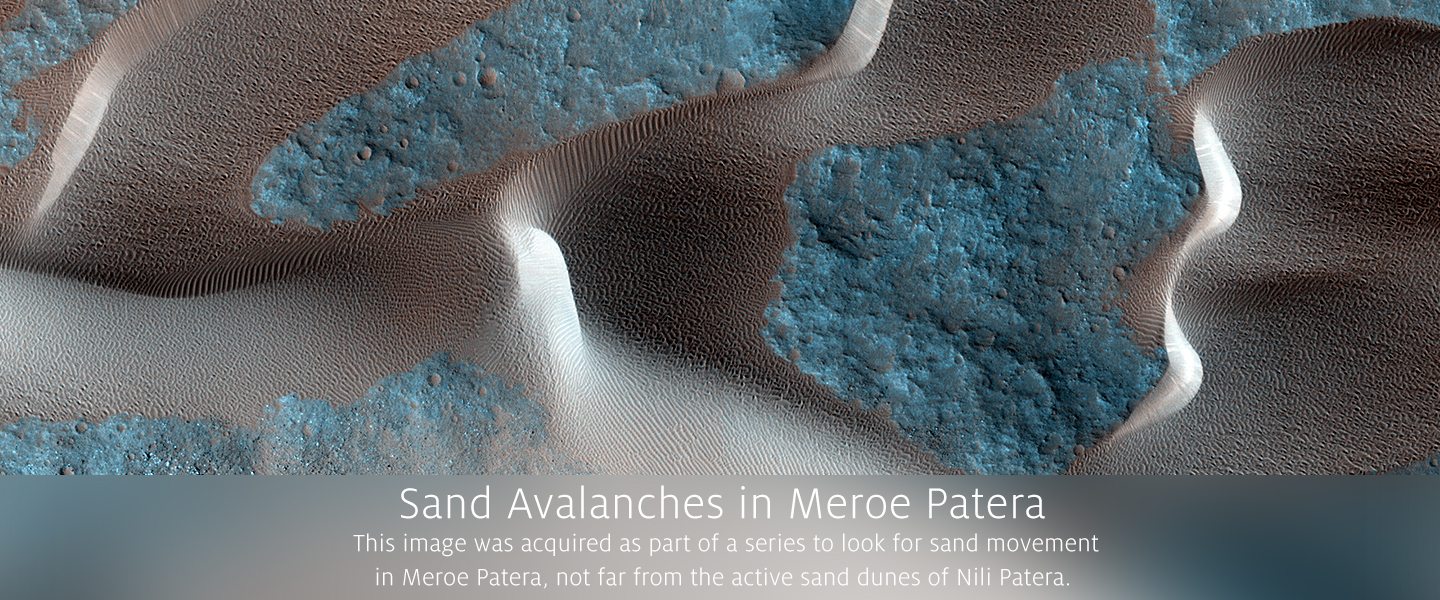 Sand Avalanches in Meroe Patera