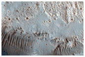 Crater Filling Material in CTX Image