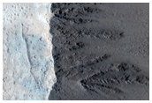 Lava Flows Being Channelized by Pre-Existing Topography Near Olympus Mons