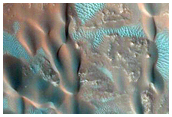 Central Peak Dunes in Crater Near Bonestell Crater