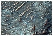 Transitional Landforms on West Side of Crater East of Huygens Crater