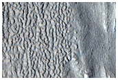 Lineated Valley Floor Material in Terrain North of Arabia Region