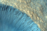 Crater and Lineae in Chryse Planitia
