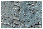 Fan Material in Crater in CTX Image