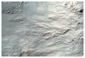 Western Rim and Ejecta of Fresh 8-Kilometer Crater in Margaritifer Terra
