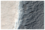Crater Rim and Albedo Boundary
