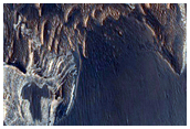Stratified Material in Tithonium Chasma

