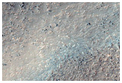Raised Curvilinear Ridge on Crater Floor West of Argyre Region
