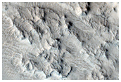 Layers Exposed in Depression in Northern Mid-Latitude Crater
