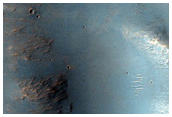 Possible Phyllosilicates in Small Crater on Rim of Larger Crater
