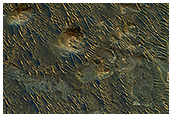 Stratificazioni di colore chiaro nella parte centro-meridionale del cratere Holden