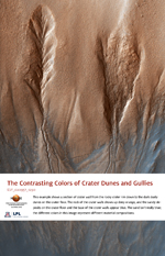 The Contrasting Colors of Crater Dunes and Gullies