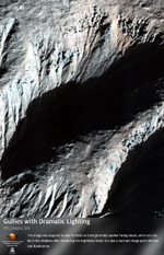 Gullies with Dramatic Lighting
