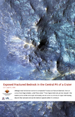 Exposed Fractured Bedrock in the Central Pit of a Crater