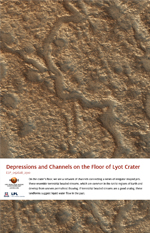 Depressions and Channels on the Floor of Lyot Crater