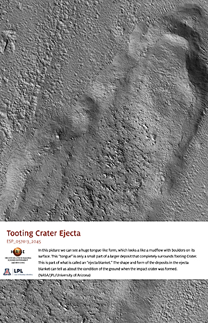 Tooting Crater Ejecta