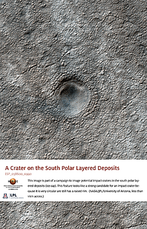 A Crater on the South Polar Layered Deposits
