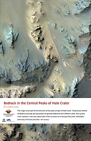 Bedrock in the Central Peaks of Hale Crater