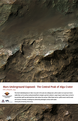 Mars Underground Exposed:  The Central Peak of Alga Crater