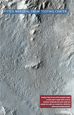 Pitted Material from Tooting Crater