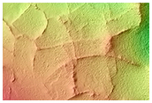 Raised Polygonal Ridges and Light-Toned Material in Syrtis Region