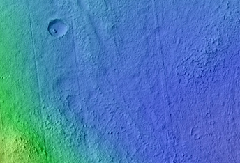 Sinuous Ridges in Crater near Reull Vallis