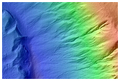 Gullies on Eastern Side of Crater in Newton Crater