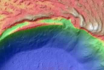 Crater Overtopped by Flow