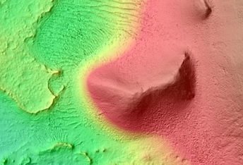 Monitor Dunes in Crater Northeast of Syrtis Major