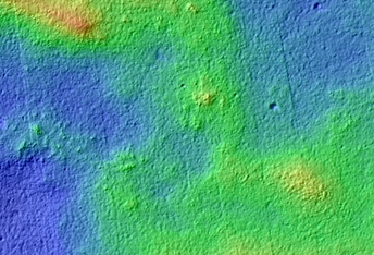 Terraced Crater on Larger Crater Ejecta in CTX Image