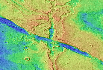 Vent and Fissure System East of Olympus Mons