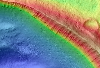 North-Pole-Facing Deposit in Crater