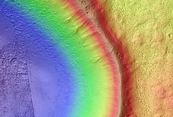 North-Pole-Facing Deposit in Crater