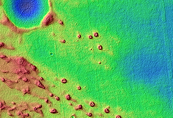 Ring and Cone Structures in Elysium Planitia North of Aeolis Planum