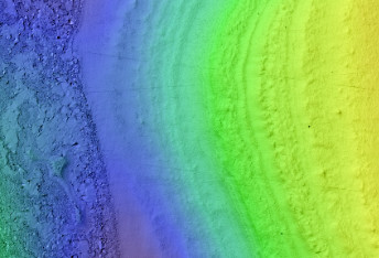 South Polar Residual Cap Margin in Enhanced Color
