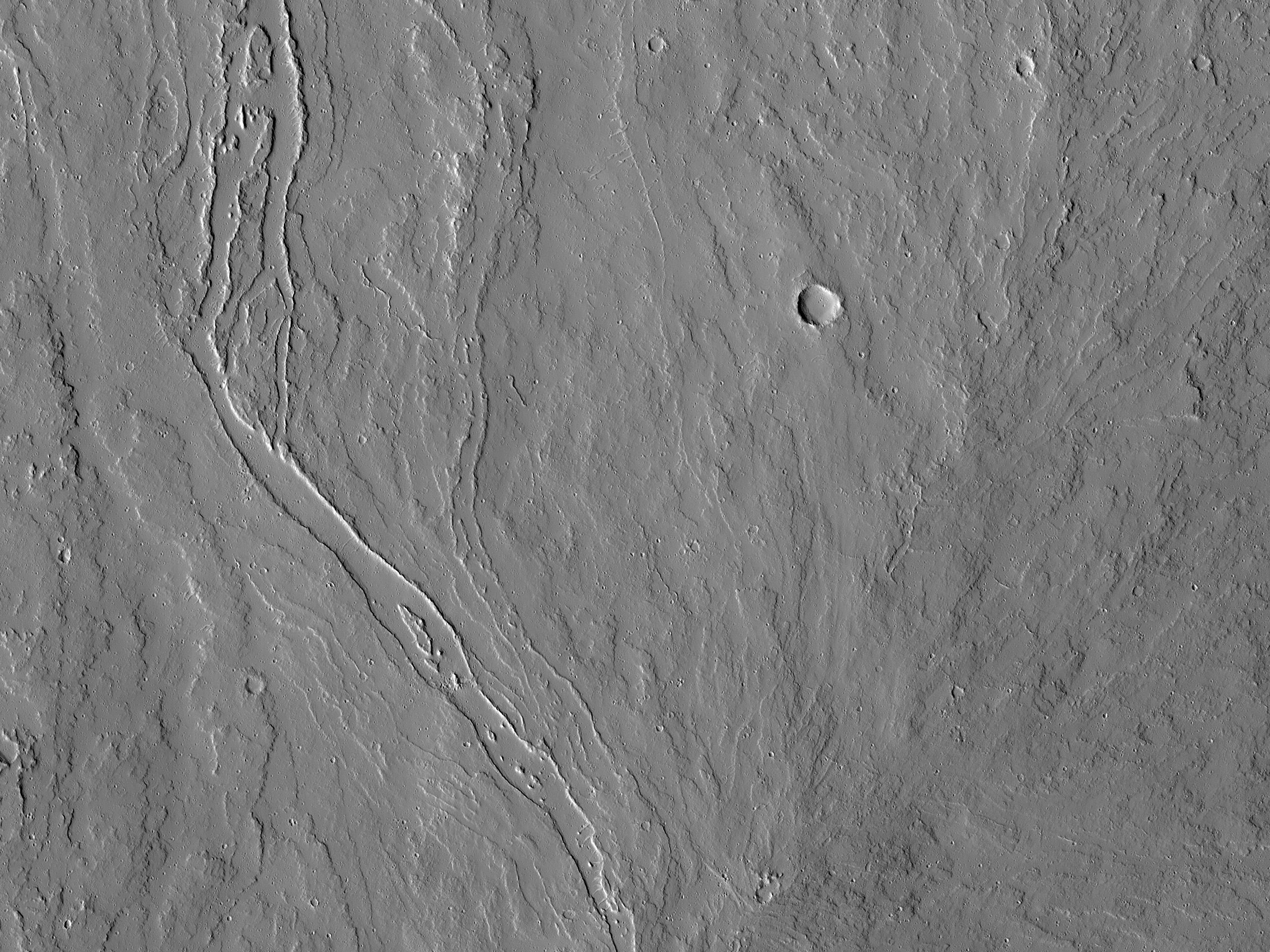 Flussi di lava alle pendici di Olympus Mons