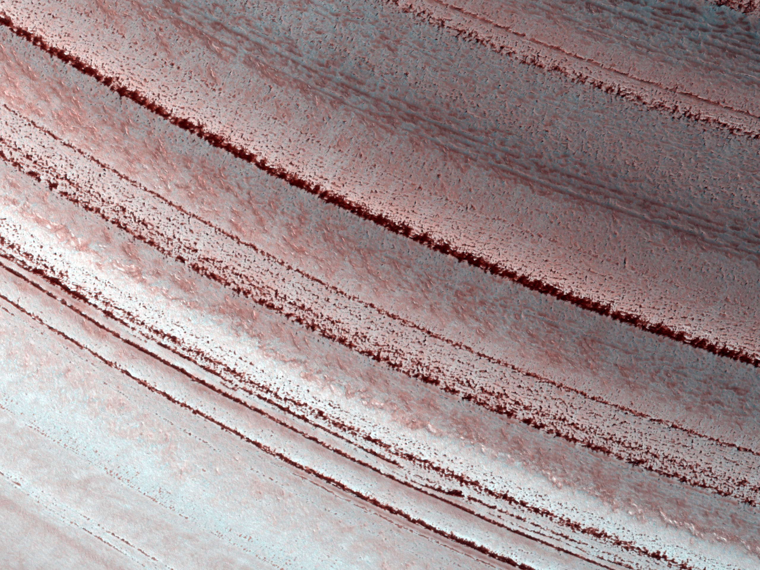Capas heladas y fluctuaciones climticas en el Polo Norte de Marte