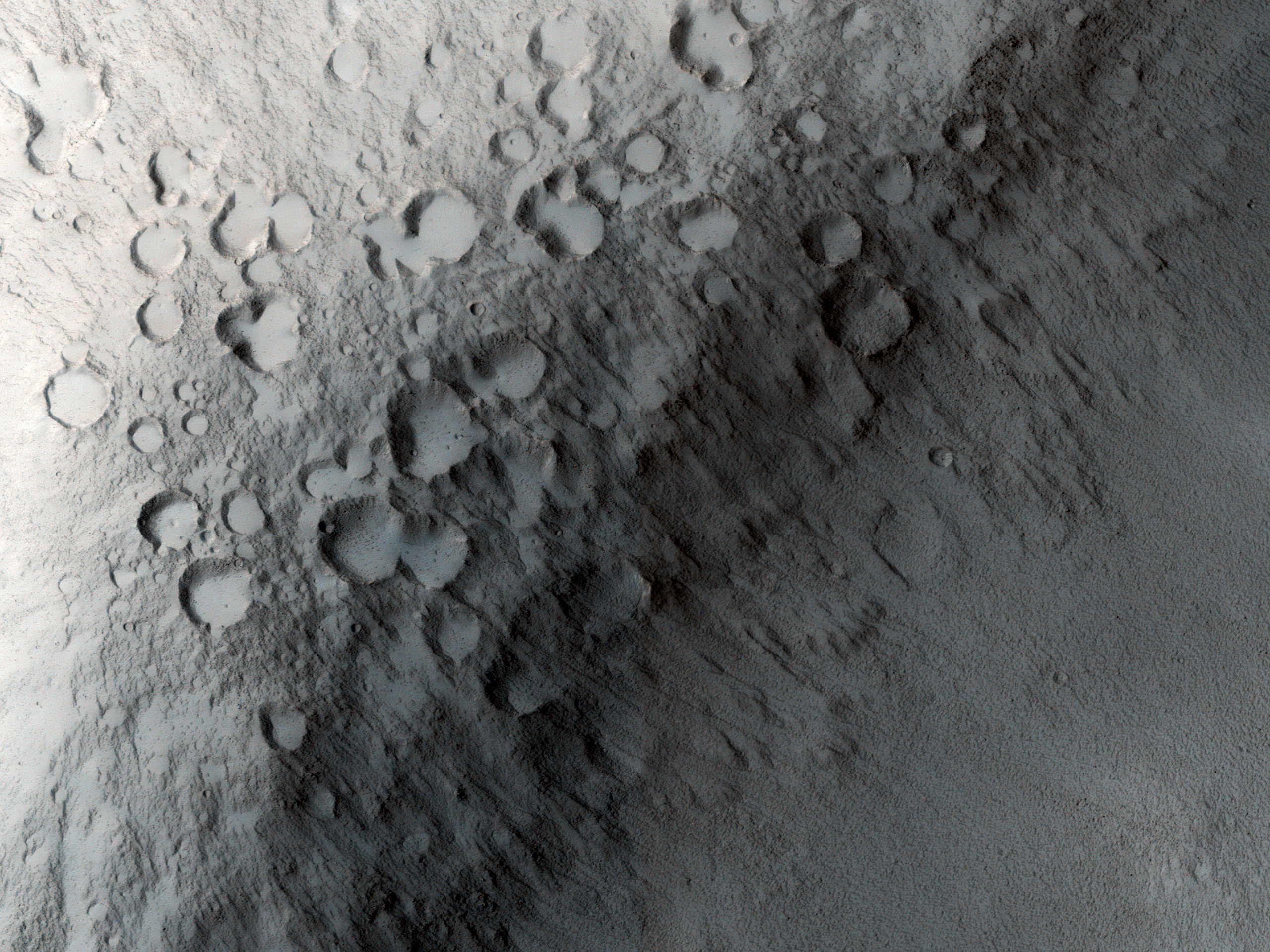 Conjunto de crateras de impacto secundário
