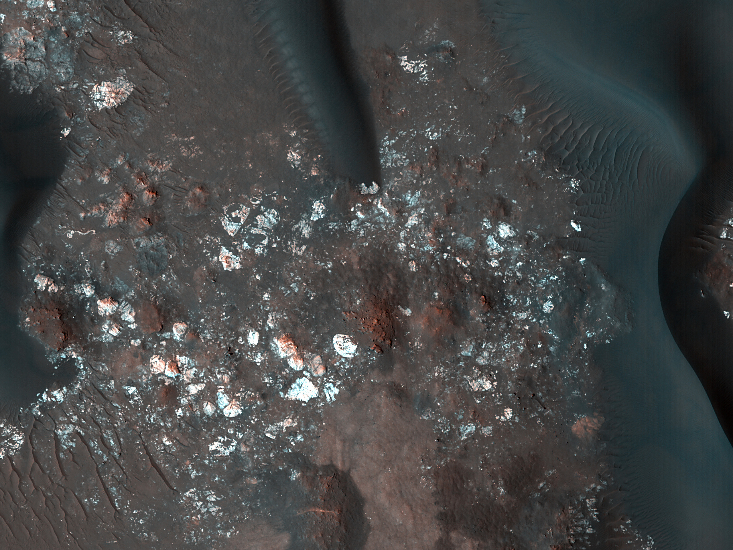 Megabreccia in the Central Uplift of Stokes Crater