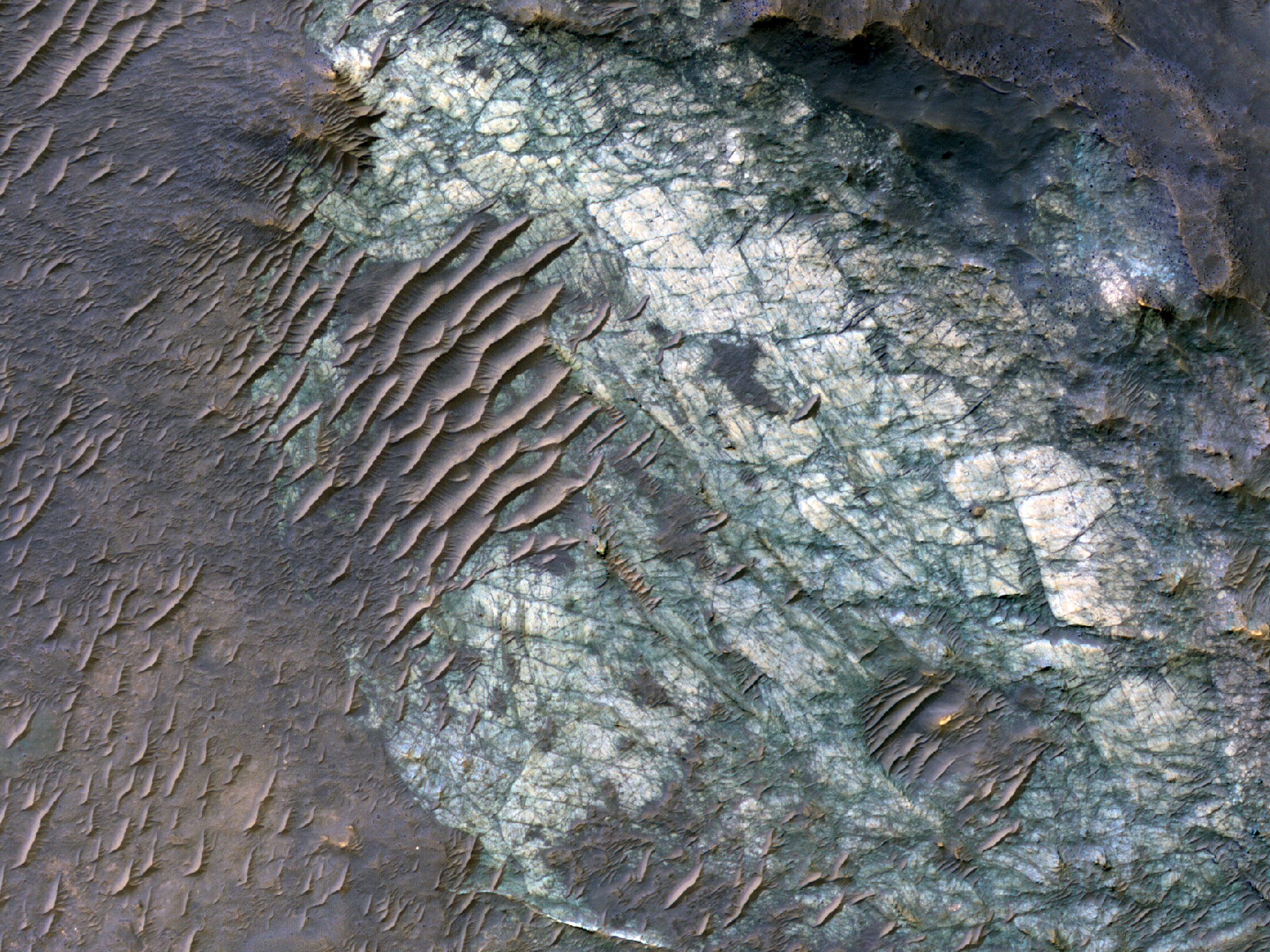 Light-Toned Rocks inside a Crater