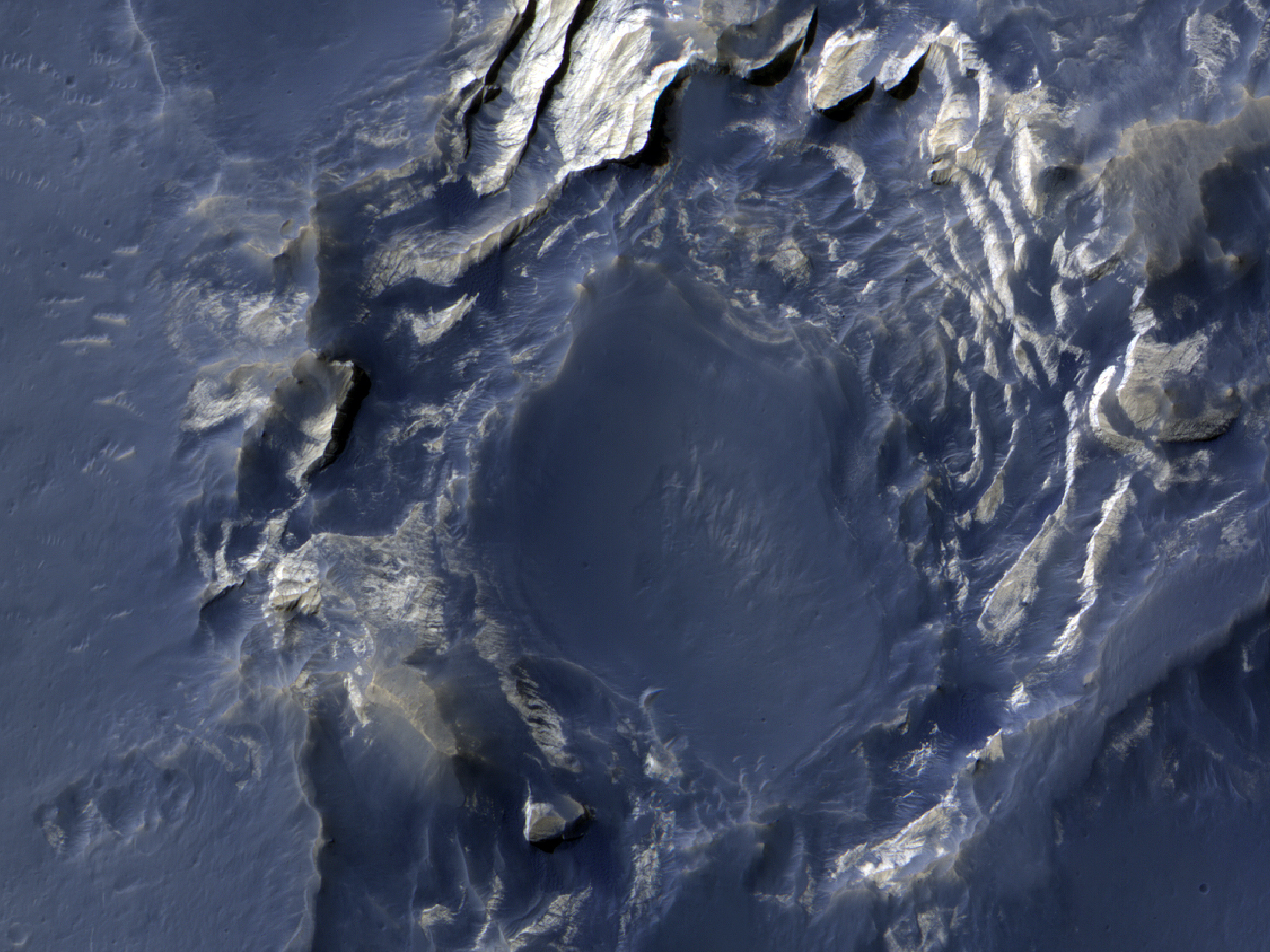 Stratigraphie dans le Cratère Crommelin